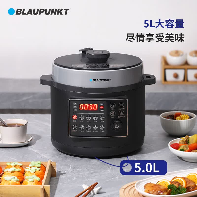 (顺丰发货)蓝宝(BLAUPUNKT)智能预约电压力锅5L 深灰色 BP-YL21F高清大图