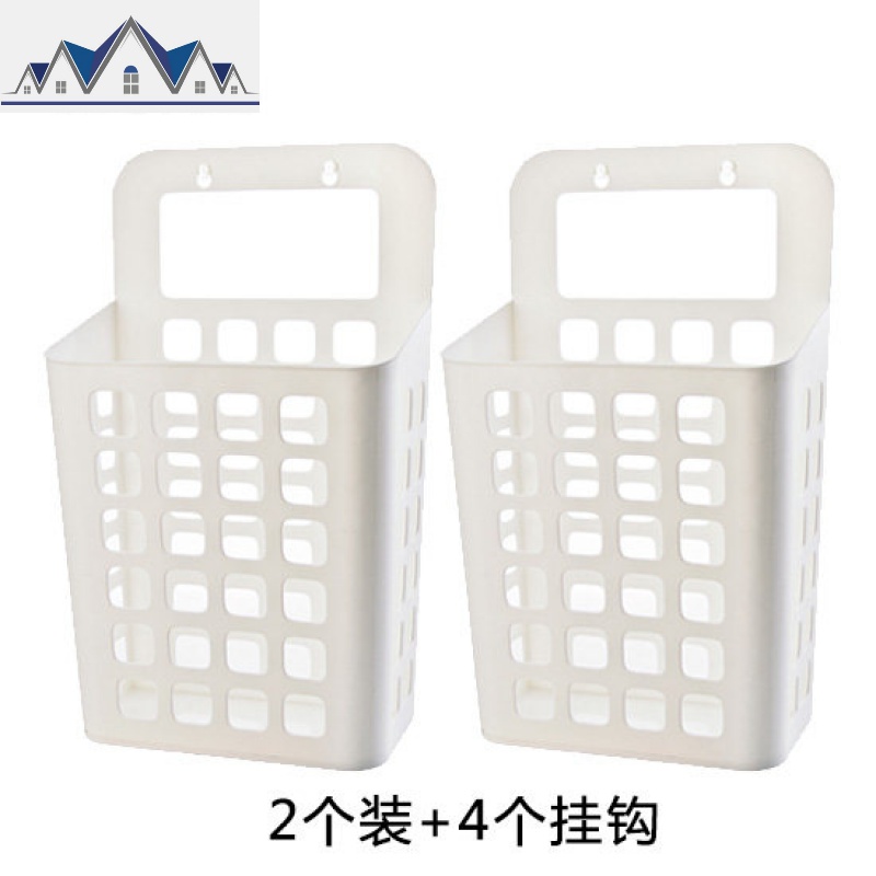 ins洗澡换洗篮子脏衣篓卫生间脏衣服收纳筐家用壁挂脏衣篮 三维工匠收纳篮 大号白色2个装