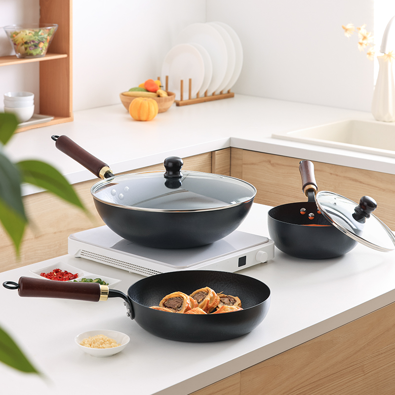 WORLD KITCHEN 零涂层系列中式锅具三件组WK-GJ03J99C-JY/KZ高清大图