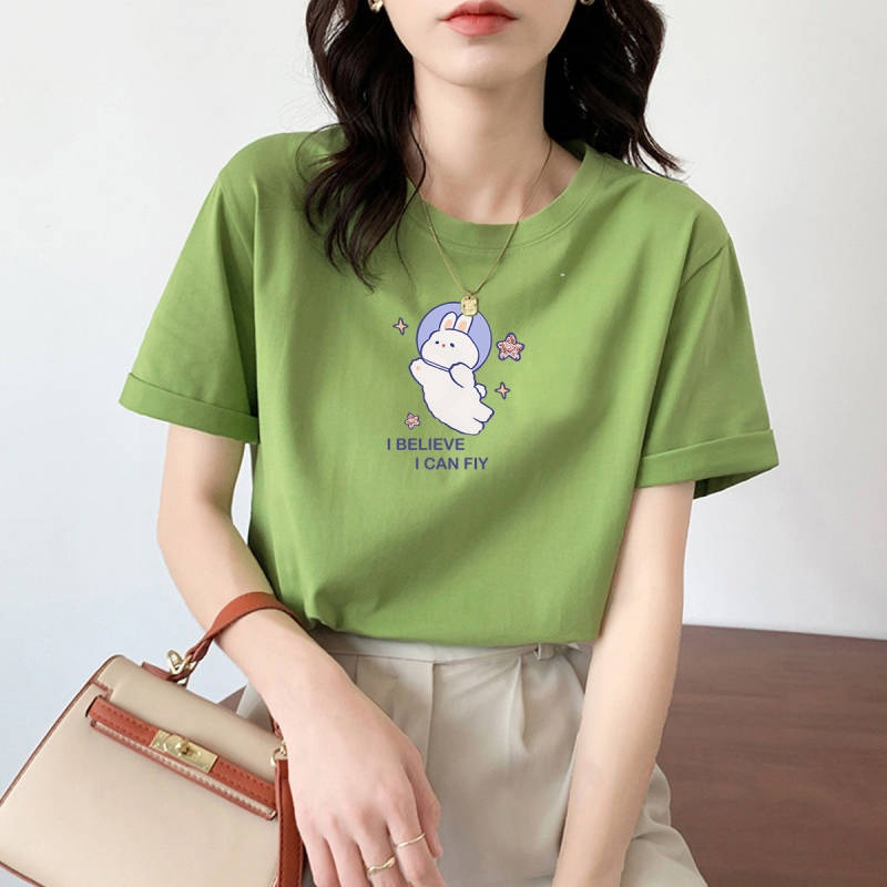 pass短袖女新品时尚潮流t恤女式休闲舒适宽松短袖女夏上衣女式t恤