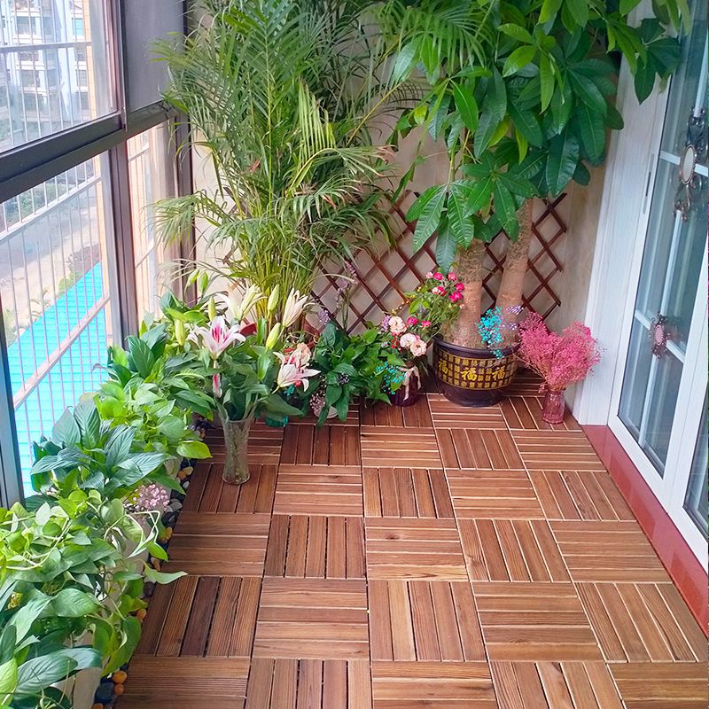 碳化木(出口款)1片 户外实木地板自铺阳台花园室外改造拼接防腐木露台