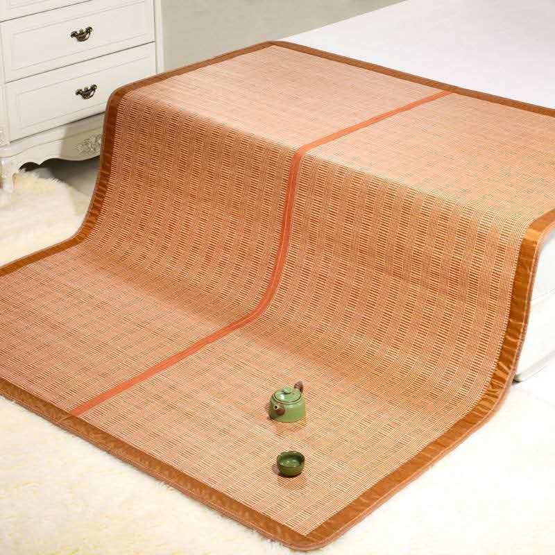 凉席竹席席三件套夏季双面折叠席单双人学生宿舍空调席儿童席高清大图