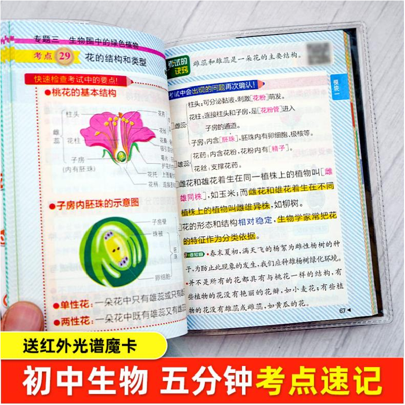 正版新书]5分钟考点速记初中生物杨友明 著9787206198670高清大图