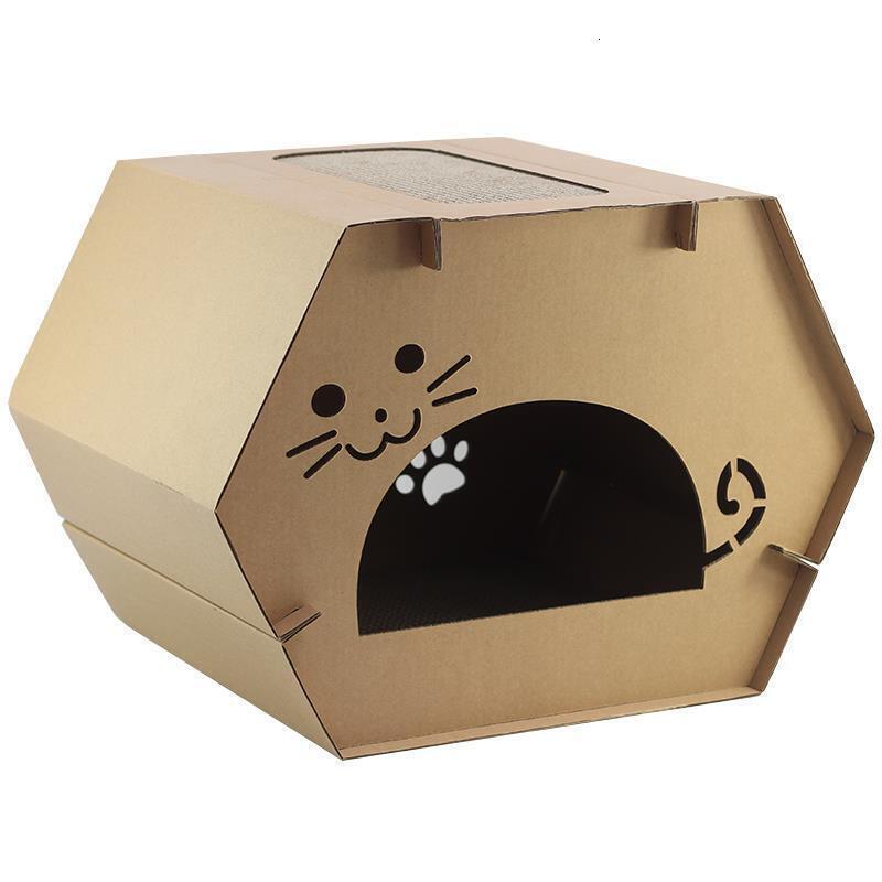 王太医 猫纸屋纸箱双层猫抓板房子猫咪玩具夏季瓦楞纸猫窝 抖音抖音
