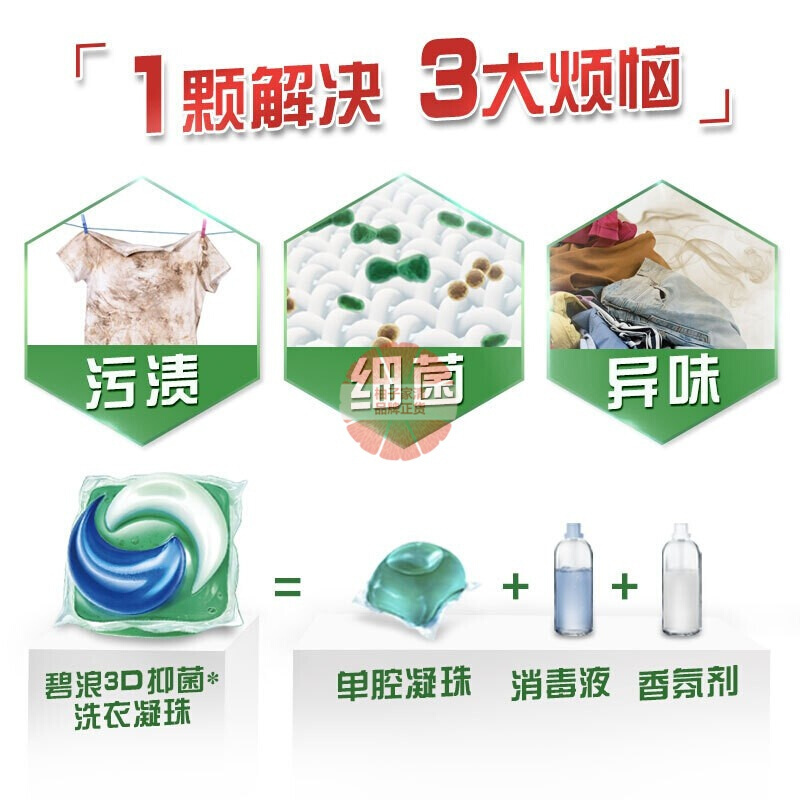 碧浪 长效抑菌洗衣凝珠超低泡17颗盒装