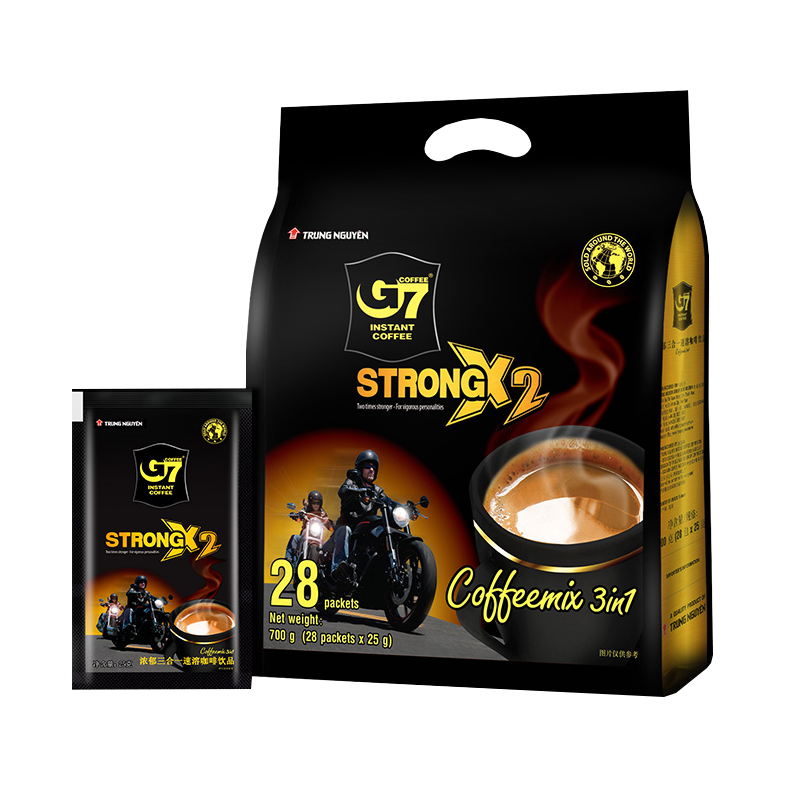 越南原装进口 中原G7 三合一咖啡浓醇700g*2袋(25g*56包) 速溶咖啡粉袋装提神冲饮饮品