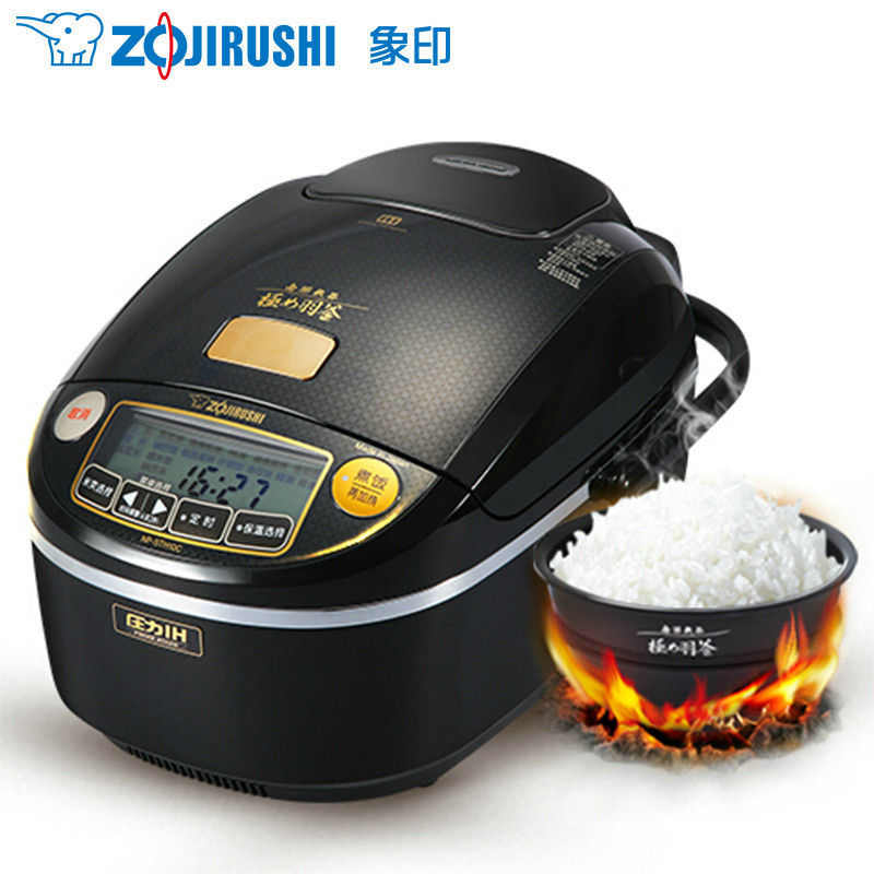 象印(ZO JIRUSHI) 电饭煲NP-STH10C 南部铁器 日本原装进口羽釜七段压力IH电磁加热 高贵黑3L