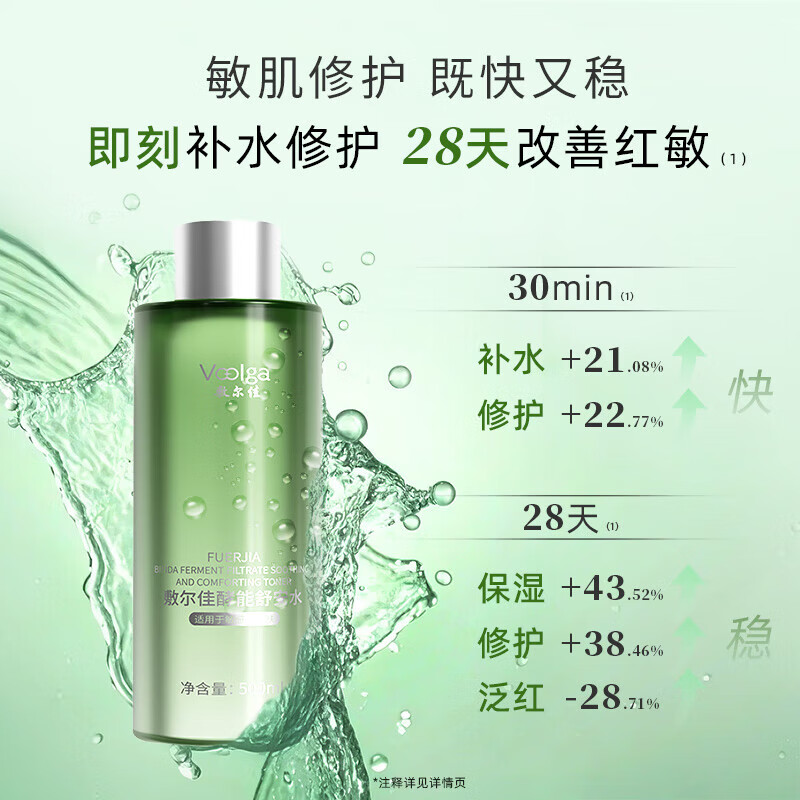 敷尔佳舒安水礼盒套组(水500ml+2份湿敷棉)高清大图