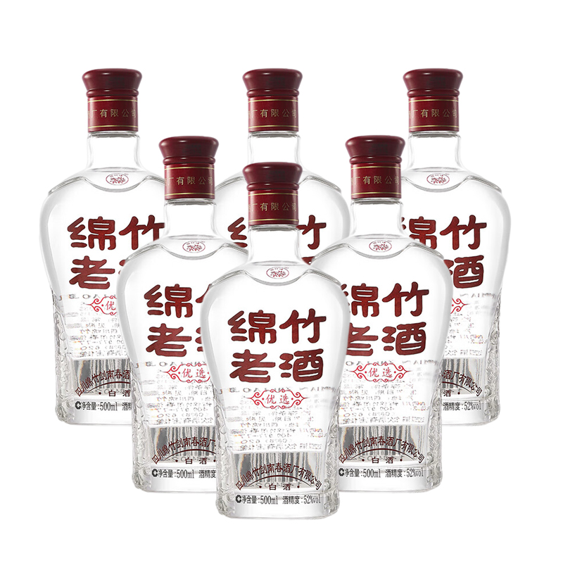 剑南春 绵竹老酒(优选)52度500ml*12瓶整箱 浓香型白酒年份随机高清大图
