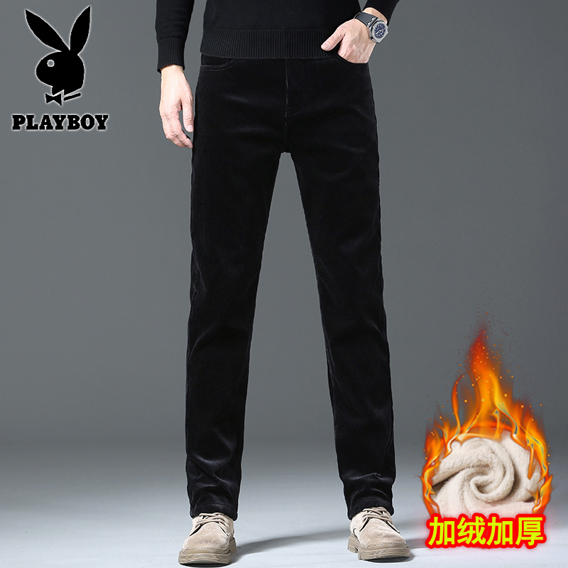 花花公子新款高品质灯芯绒棉亲肤男裤宽松潮流百搭秋冬季休闲裤条绒裤子男士高清大图
