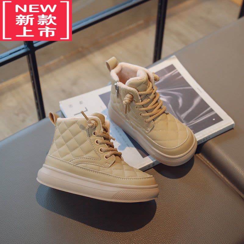 可莉允2022新款冬季雪地靴儿童二棉鞋加绒加厚男童英伦风棉鞋女童鞋短靴图片