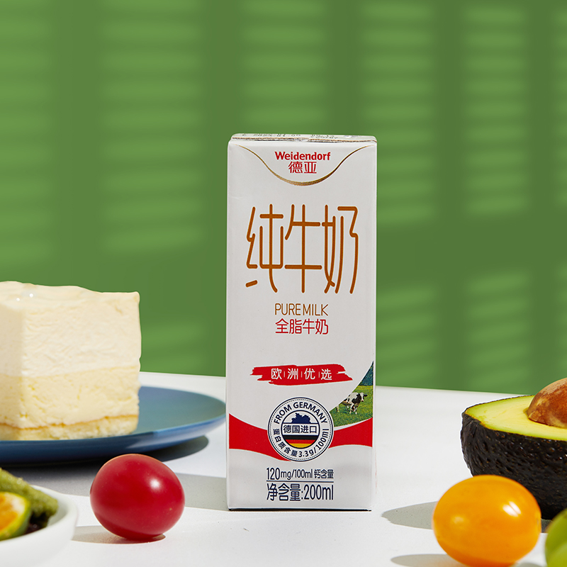 德亚(Weidendorf) 欧洲优选(黄金奶源带)全脂牛奶200ml*12礼盒高清大图