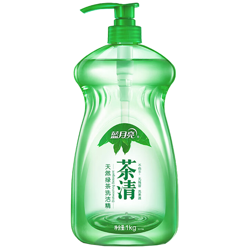 蓝月亮洗洁精1kg高效去油温和不伤手绿茶清香10000410