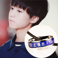 tfboys周边王俊凯王源易烊千玺同款四叶感温变色戒指项链韩版时尚男款女士情侣指环送女朋友七夕情人节礼物