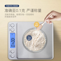 蓉城厨房秤克称0.1g电子称重电子秤食物珠宝秤烘焙家用食品中药秤微型天平克重秤 500g/0.01g英文双盘