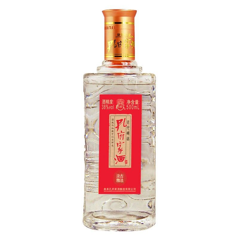 孔府家酒古法淡雅酒38度500ml*6 瓶整箱装山东白酒【价格图片品牌报价