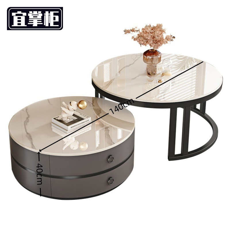 宜掌柜 茶几 黑架两抽 张高清大图