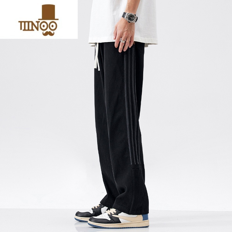 YANXU美式潮牌宽松阔腿长裤男士秋季新款潮流休闲裤子百搭垂感直筒裤式高清大图
