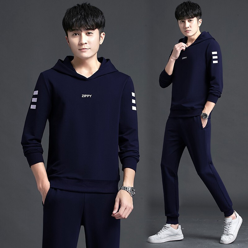 均妮休闲运动套装男士春秋款韩版潮流运动装男卫衣春秋季时尚运动服