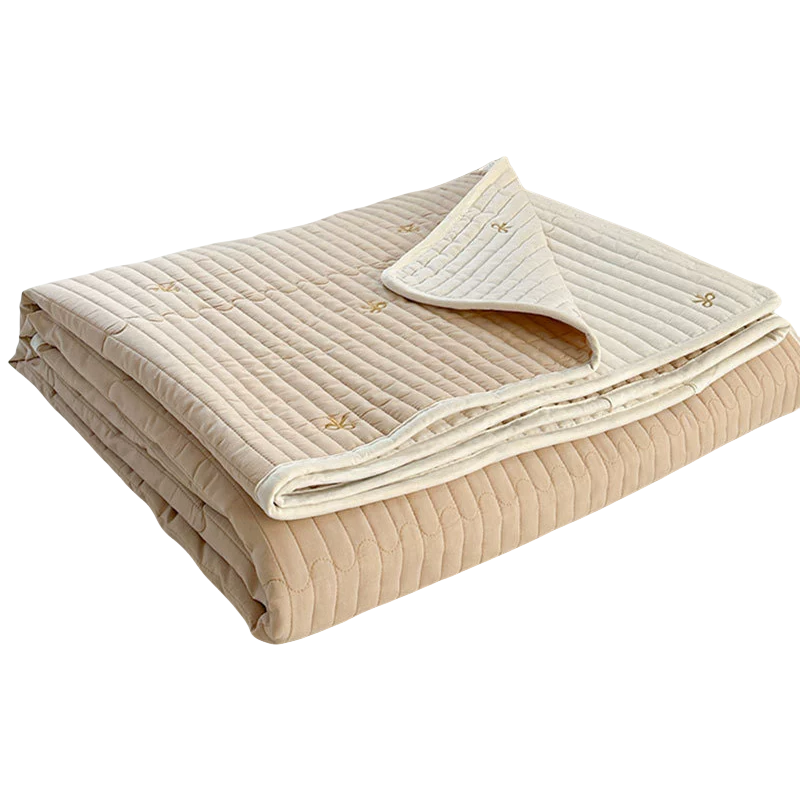 铭思沃床盖200cm*230cm条 卡其高清大图