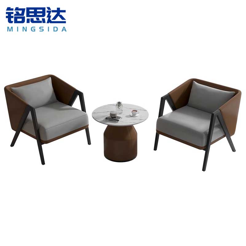 铭思达洽谈桌棕色一桌两椅套高清大图