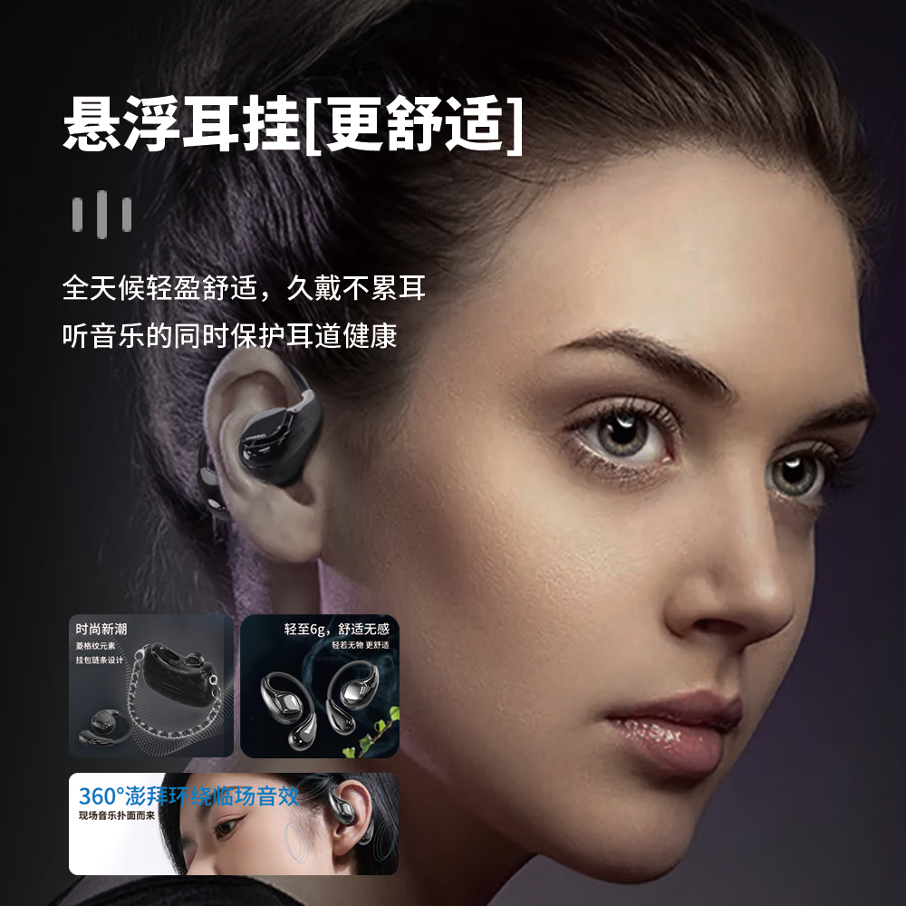 塞尔兰斯开放式舒适挂耳HIFI震撼音质全新蓝牙耳机蓝牙连接时尚设计高清大图