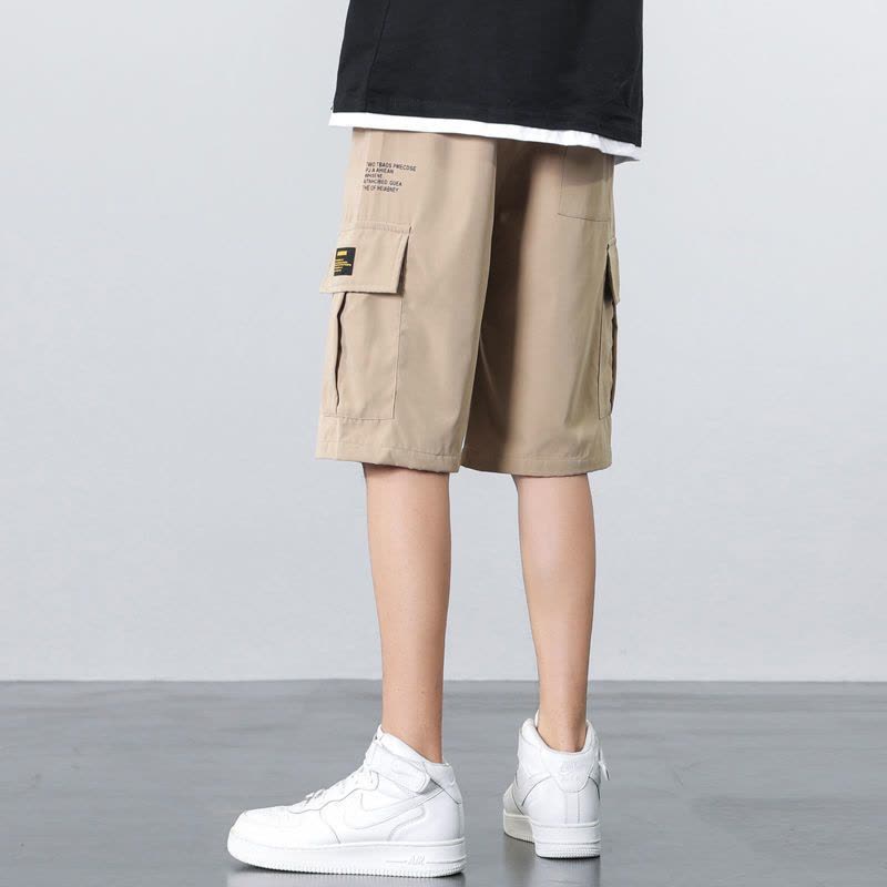 真维斯工装短裤男士夏季薄款潮牌外穿冰丝裤子大码运动五分裤中裤图片