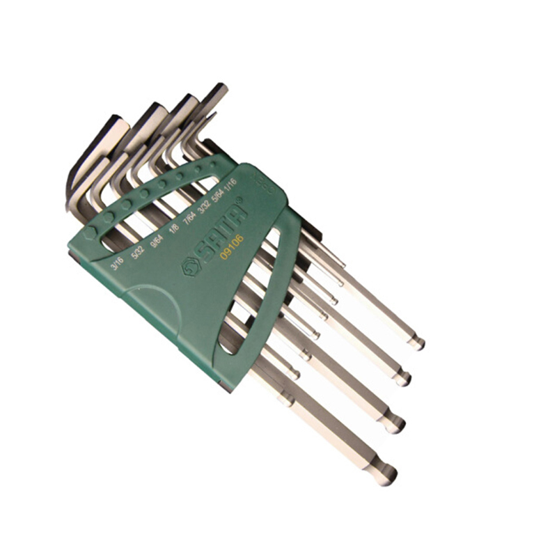 工具库 世达SATA 12件套英制球型内六角扳手 09106