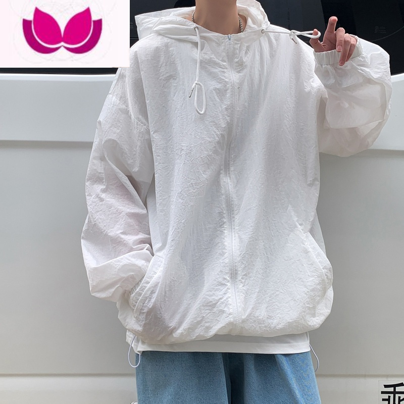 七斓冰丝衣男薄款2023新款潮牌服宽松大码夏天男装外套