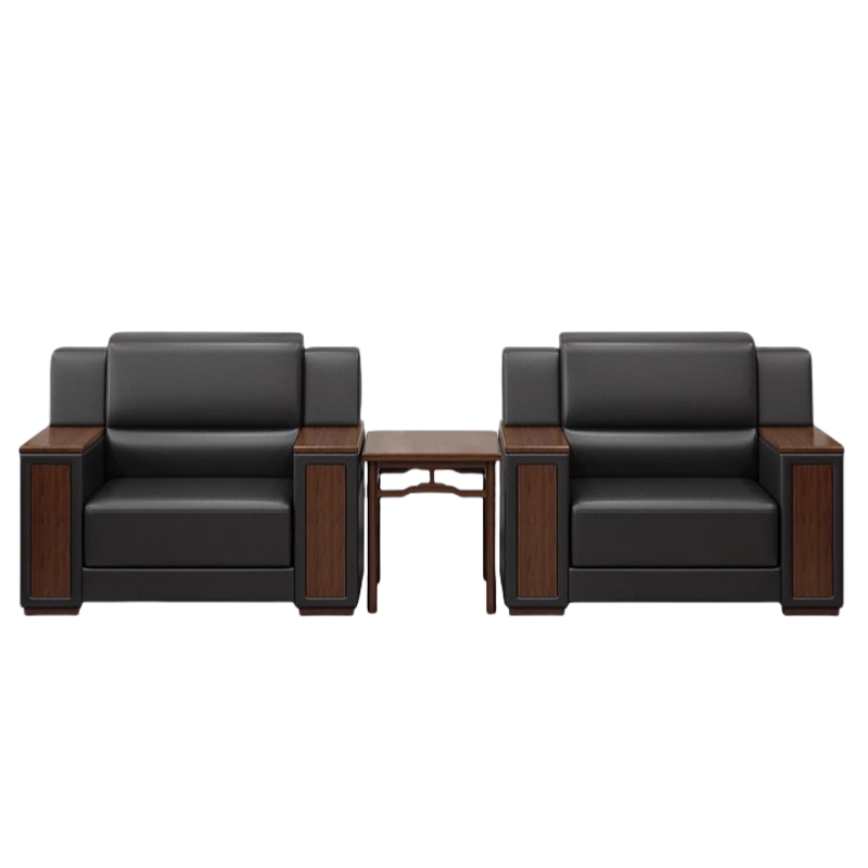 智叶舟办公沙发组合100*83*88cm(1+1+茶几)套高清大图