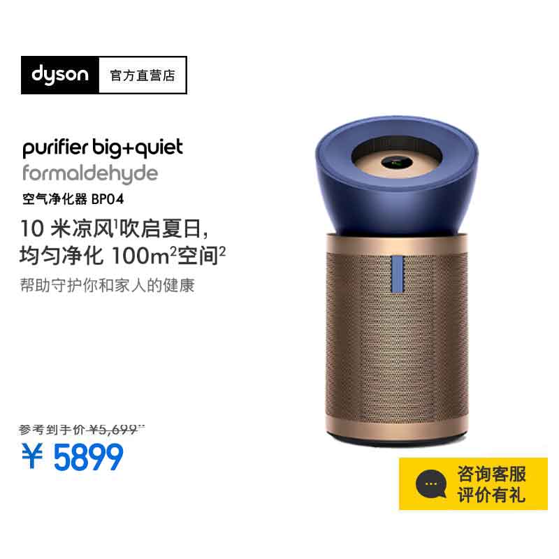 戴森(DYSON)BP04空气净化器旗舰款 大面积净化分解甲醛 输出洁净空气 五重传感器监测系统 [蓝金色]