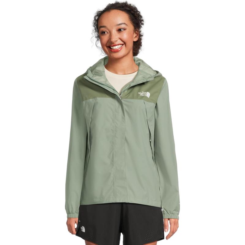 THE NORTH FACE乐斯菲斯冲锋衣女防水防风透气多功能口袋 Slate_Moss/Bark_Mist SM