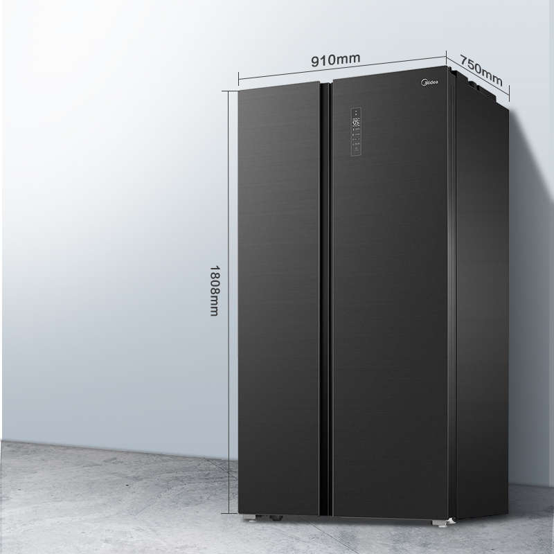 美的(Midea)BCD-612WKGPZM 星耀灰 微晶一周鲜 智能操控 风冷无霜 铂金净味家用大容量对开门电冰箱
