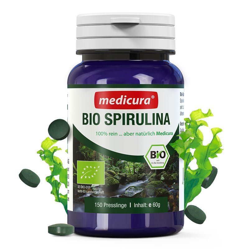 [调养肠胃增强胃动力]Medicura 莫迪卡 每德 天然螺旋藻片剂 150粒/瓶 德国进口 80克