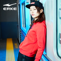 鸿星尔克（ERKE）卫衣女秋季新款连帽卫衣女子学生宽松套头运动外套女
