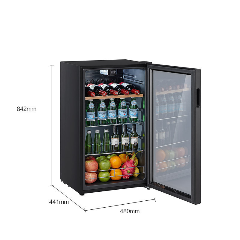 美的(Midea)95L家用恒温红酒柜冰吧冷藏雪茄酒柜玻璃冰柜冷藏柜展示柜JC-95GMA(E)
