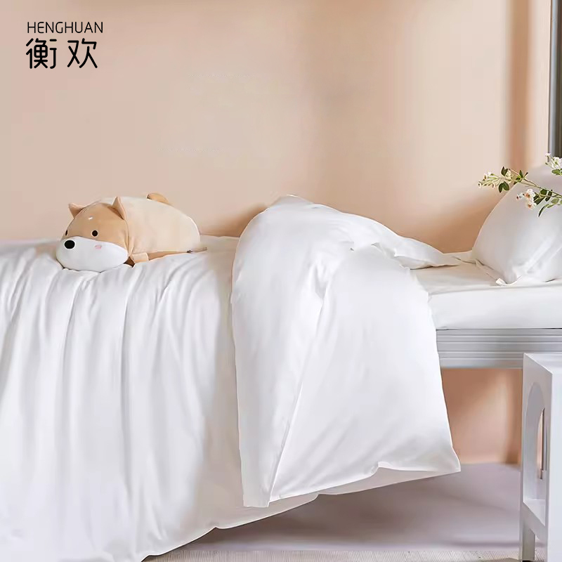 衡欢(HENGHUAN)床上用品纯白全棉套件六件套 RZ-DJT01/套(1.2*2米床用)高清大图