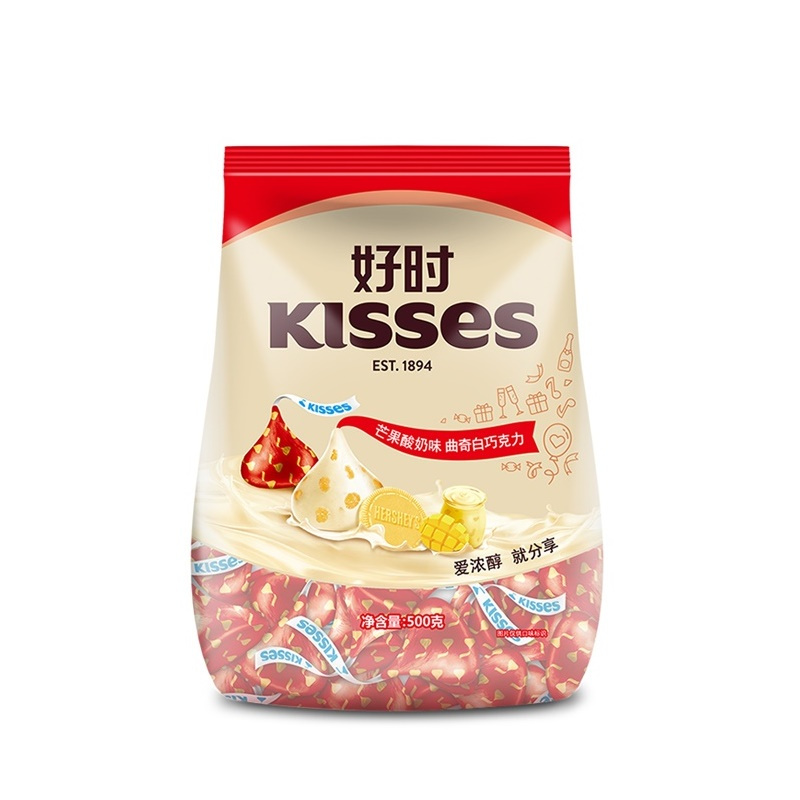 冷链配送好时kisses芒果酸奶味曲奇白巧克力500g
