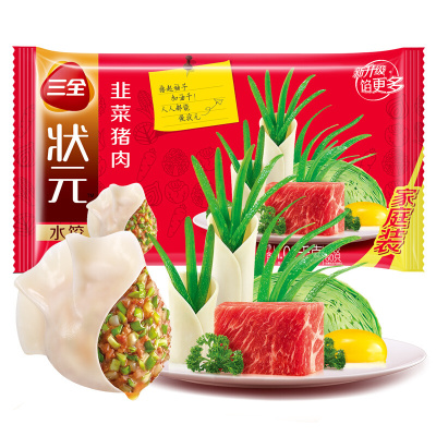 三全状元沁香韭菜猪肉水饺1020g