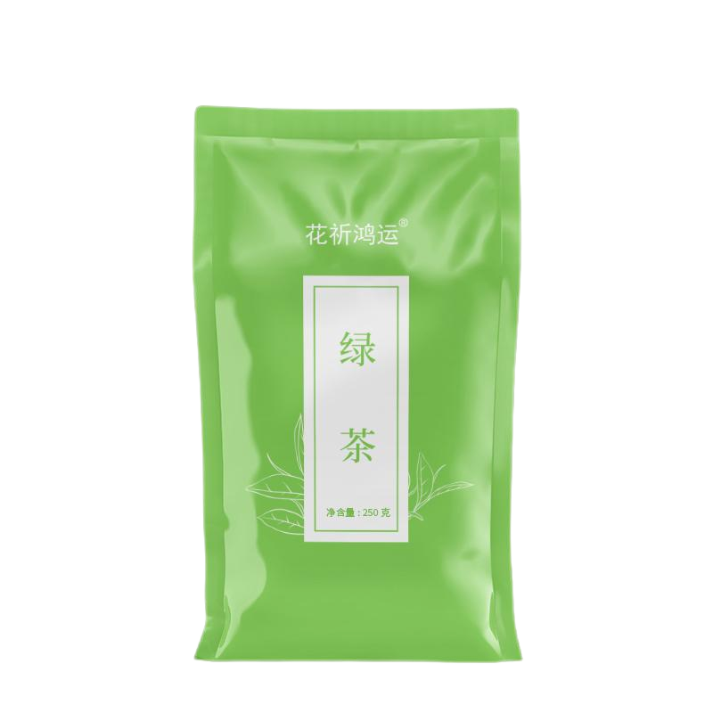 花祈鸿运绿茶250克袋高清大图