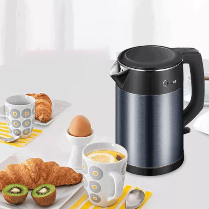 美的(Midea)电水壶1.5L电热水壶双层防烫家用烧水壶食品接触304不锈钢一体无缝 HJ1511