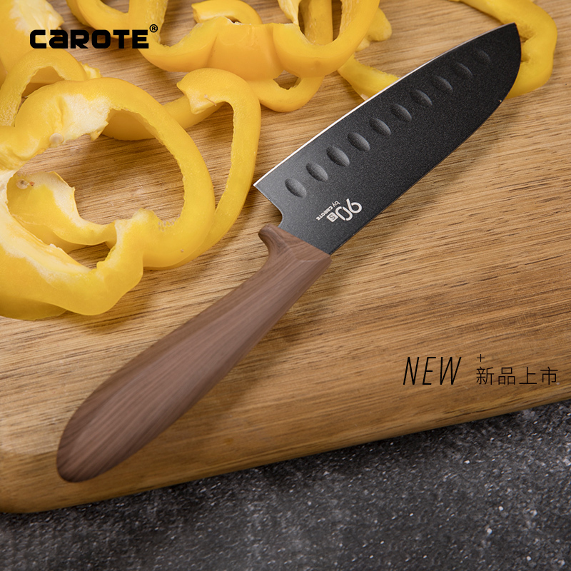Carote菜刀家用厨房不锈钢锋利切片肉厨师专用 7英寸三德刀