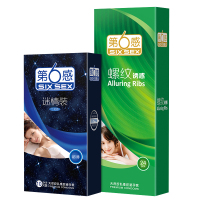 第六感官方旗舰店 34只避孕套螺纹24只装+迷情10只装 情趣成人超薄刺激高潮男女用安全套学生夫妻计生用品