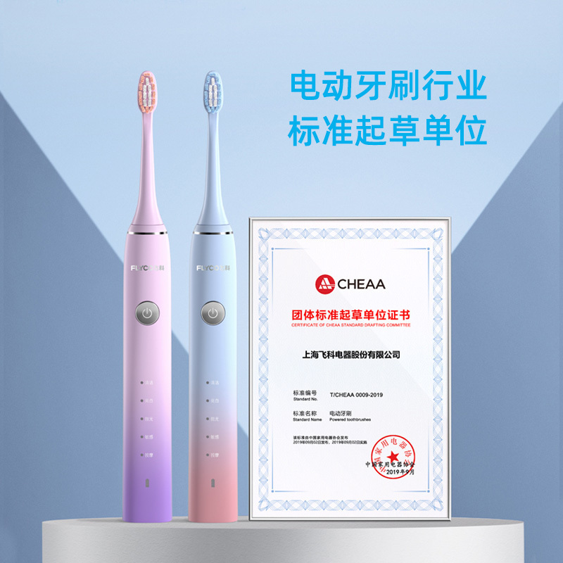 飞科(FLYCO)电动牙刷FT7105 防水成人充电式智能声波震动软毛牙刷 多种模式无线充电牙刷