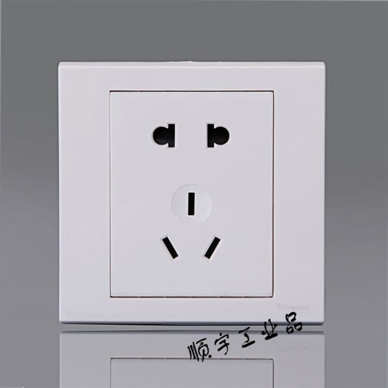 施耐德开关插座如意系列 二三插座10A 86型五孔插座面板EV426/10U 白色 1个图片
