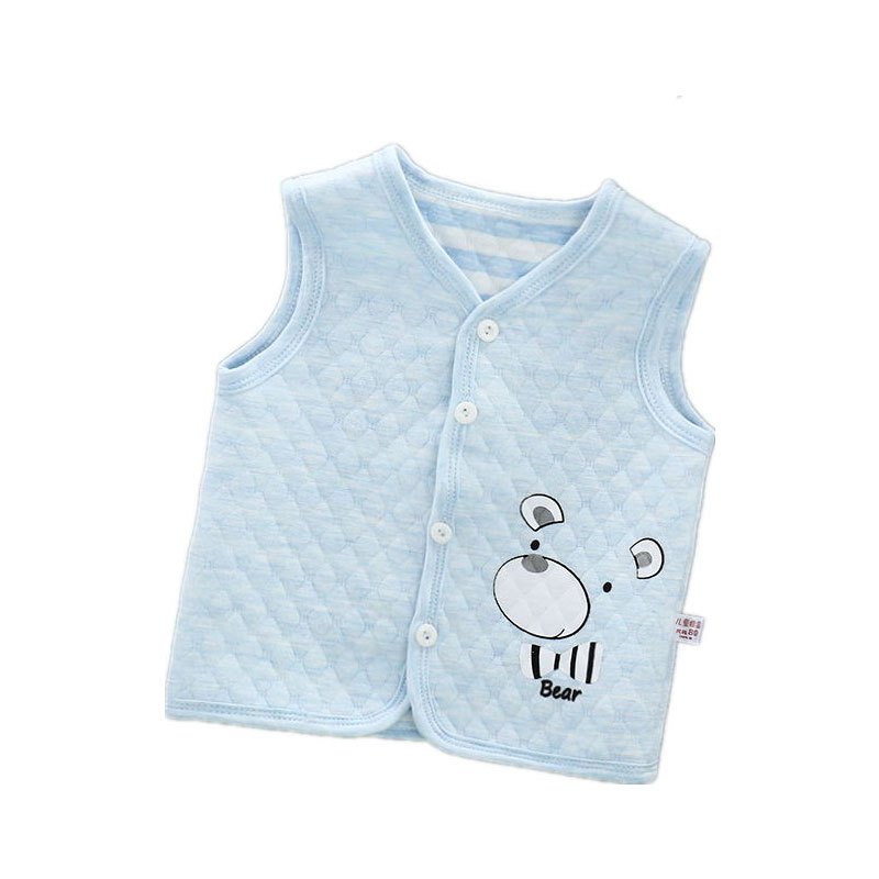 儿童婴儿马甲保暖秋冬加厚宝宝马甲男女宝宝背心一件简约卡通可爱男女