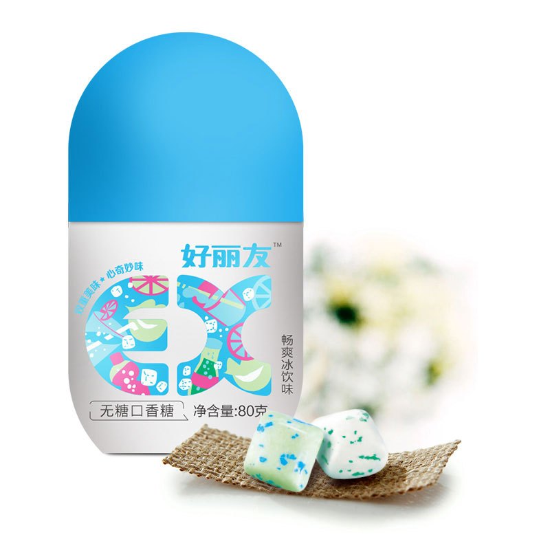 好丽友(Orion) 口香糖 无糖口香糖(畅爽冰饮味)80g/瓶