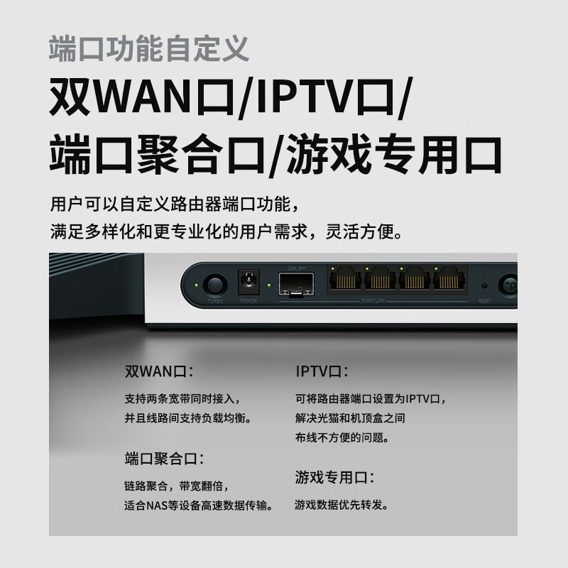TP-LINK飞流5480WiFi6AX5400双频千兆无线路由器Mesh组网易展Turbo版2.5GXDR5480高清大图