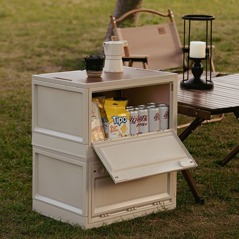 丽佳邦侧开门折叠收纳箱汽车后备箱家用储物整理箱灰白推荐款中号(47*35*23.5M)大约40L高清大图