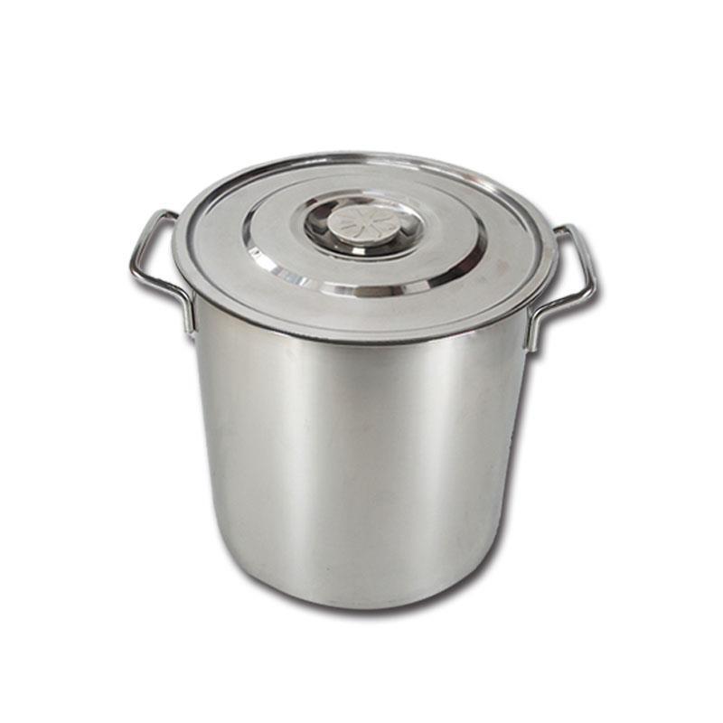 不锈钢桶圆桶带盖家用30水桶40cm汤桶厨房大号加厚汤锅商用特厚